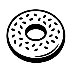 Outline Icon of a Sprinkled Donut - Sweet Pastry