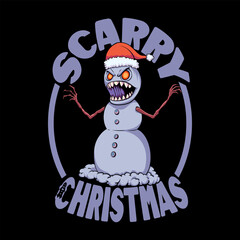 Funny Christmas Monster Cartoon Character