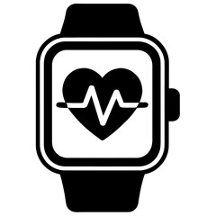 Smartwatch Heart Rate Monitor Icon for Fitness and Health Tracking