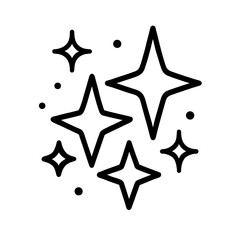 Sparkling Stars Outline Icon - Shine, Magic, and Cleanliness Symbol