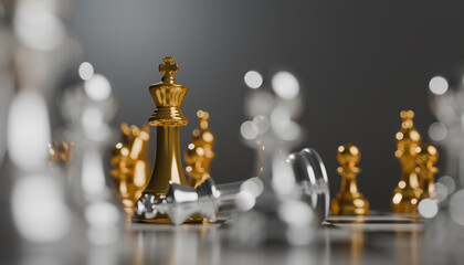 chess piece on chess board game concept for ideas and competition and strategy, business success concept.