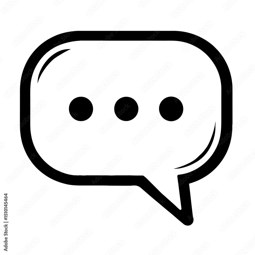 Poster speech bubble with ellipsis dots outline icon - typing, message, and communication symbol