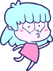 cartoon whistling girl