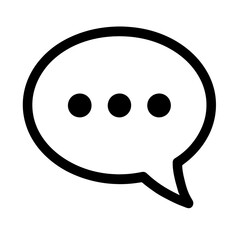 Simple Speech Bubble with Three Dots Outline Icon - Typing, Message, and Communication Symbol
