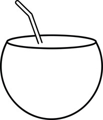 Coconut Vector Line Icon