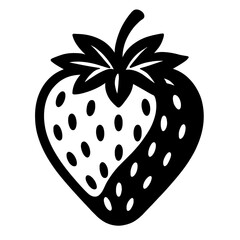 Strawberry Fruit Outline Icon - Sweet Berry and Healthy Food Symbol