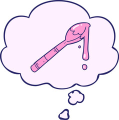 cartoon spoonful of honey with thought bubble
