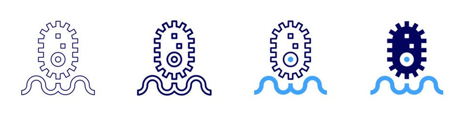 Virus load icon in 4 different styles. Thin Line, Line, Bold Line, Duotone. Duotone style. Editable stroke