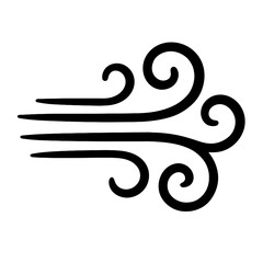 Wind Breeze Air Current Icon - Weather, Nature, and Movement Symbol