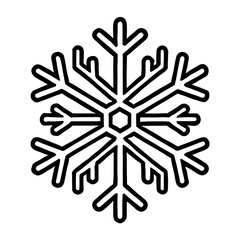 Stylized Snowflake Outline Icon - Elegant Winter and Frost Symbol