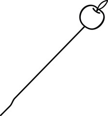 Red apple fruit, heart symbol, and electric plug isolated on white background