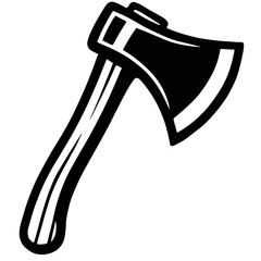Wood Axe or Hatchet Outline Icon - Lumberjack, Woodcutting, and Camping Tool Symbol