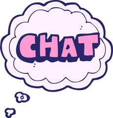 freehand drawn thought bubble cartoon chat symbol