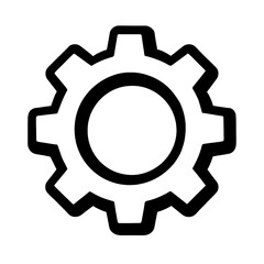 Gear Cog Outline Icon - Settings, Mechanism, and Industrial Symbol