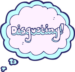 disgusting freehand drawn thought bubble cartoon