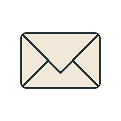 Minimalist Vector Illustration of Closed Letter Envelope in Beige Color with Clean Design and Simple Lines