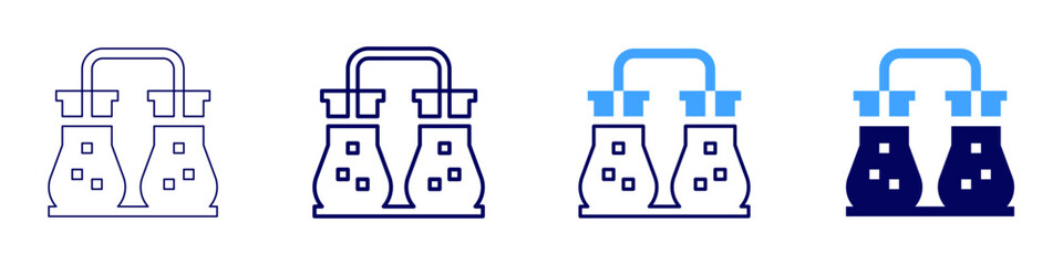 Oxidation agent icon in 4 different styles. Thin Line, Line, Bold Line, Duotone. Duotone style. Editable stroke