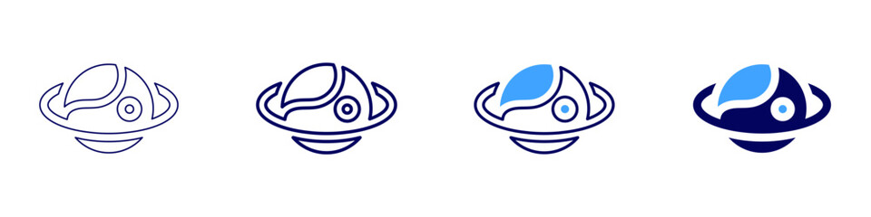 Ocean trench icon in 4 different styles. Thin Line, Line, Bold Line, Duotone. Duotone style. Editable stroke