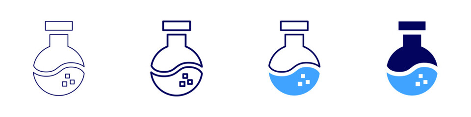 Molecular orbitals icon in 4 different styles. Thin Line, Line, Bold Line, Duotone. Duotone style. Editable stroke