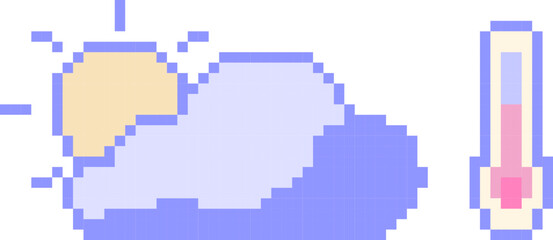 Vector Pixel Illustration of WeatherTemp