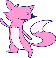 cartoon happy fox