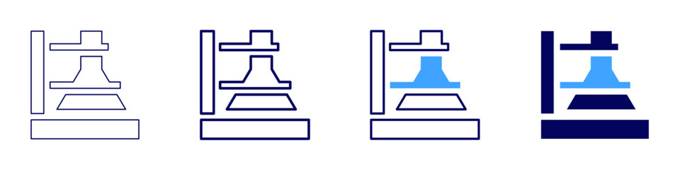 Chromatography technique icon in 4 different styles. Thin Line, Line, Bold Line, Duotone. Duotone style. Editable stroke