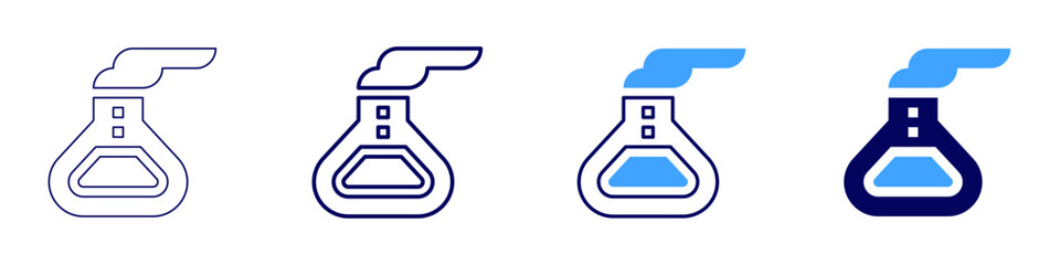 Chemical bond icon in 4 different styles. Thin Line, Line, Bold Line, Duotone. Duotone style. Editable stroke