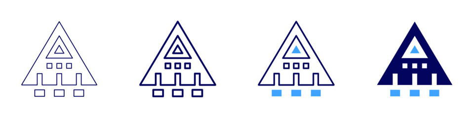 Charge density icon in 4 different styles. Thin Line, Line, Bold Line, Duotone. Duotone style. Editable stroke