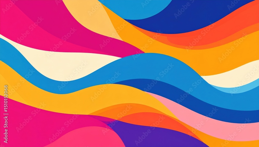 Poster dynamic color waves abstract art digital design vibrant environment close-up view modern aesthetic