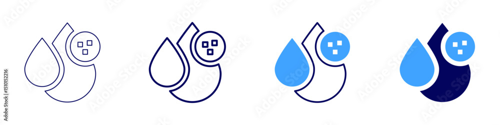 Poster bioinformatics tool icon in 4 different styles. thin line, line, bold line, duotone. duotone style. 