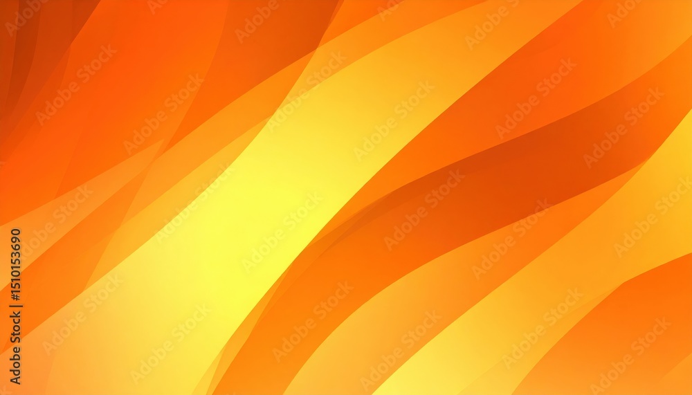 Poster dynamic flow of orange and yellow waves abstract background digital art vivid colors fluid motion vi