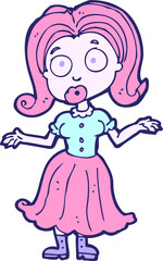 cartoon confused girl