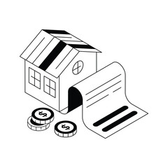 A captivating isometric icon of purchasing property
