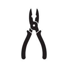 Wire cutters on white background vector illustration Silhouette white Background.