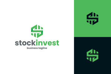 stock invest s letter logo vector