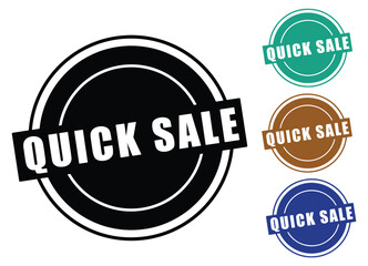 Quick Sale Stamp Badges  Set of Vector Graphics with Color Variations