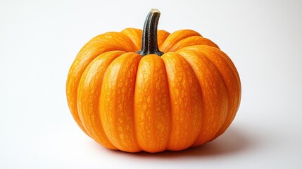 Obraz premium Single orange pumpkin on white background (1)