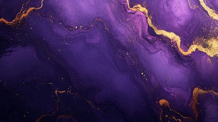 Abstract backgrounds look like violet and gold marble. They're made with a special ink technique. These stone textures have a modern, glittery paint effect. Great for banners or posters!
