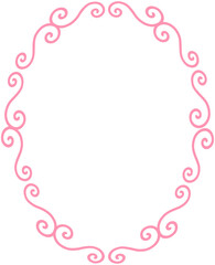 Pink Flourish Ornamental Oval Frame
