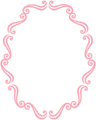 Pink Flourish Ornamental Oval Frame
