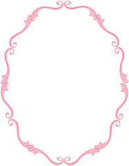 Pink Flourish Ornamental Oval Frame
