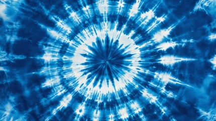 Obraz premium Blue tie-dye pattern with a sunburst design. A cool, seamless background for clothes or paper in spring and summer. 