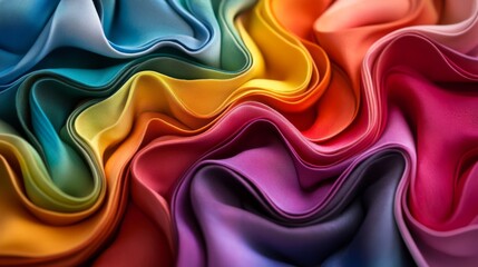 Obraz premium Colorful, swirled design made by folding and dyeing fabric. 