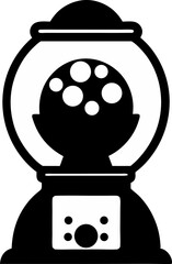 Gumball Machine Silhouette Vector Illustration 