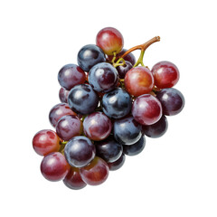 Fototapeta premium A plump purple grape bunch shines on transparent background
