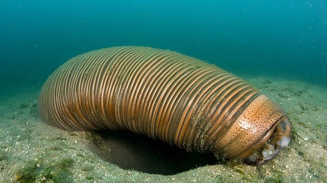 Underwater Giant Bobbit Worm Closeup Photo