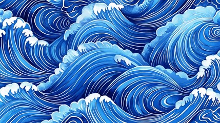 Shibori print drawn by hand. Japanese ink texture background. Modern batik tile. Watercolor background that goes on and on.
