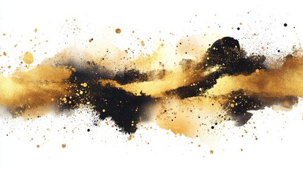 Shiny gold with abstract splashes of black ink. Modern art background with a trendy feel. Great for any design you're working on.
