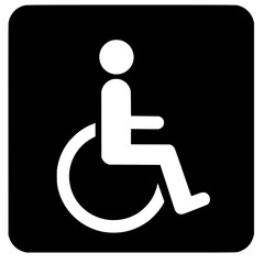 Person in wheelchair silhouette icon isolated on transparent background