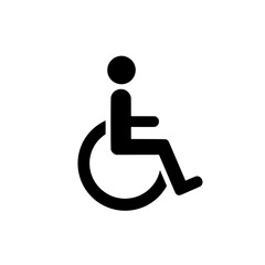 Wheelchair user silhouette icon isolated on transparent background